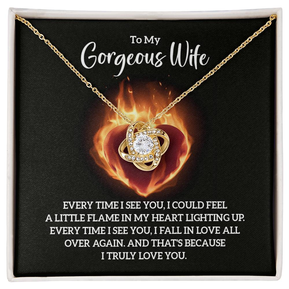 Burning Love--Love Knot Necklace