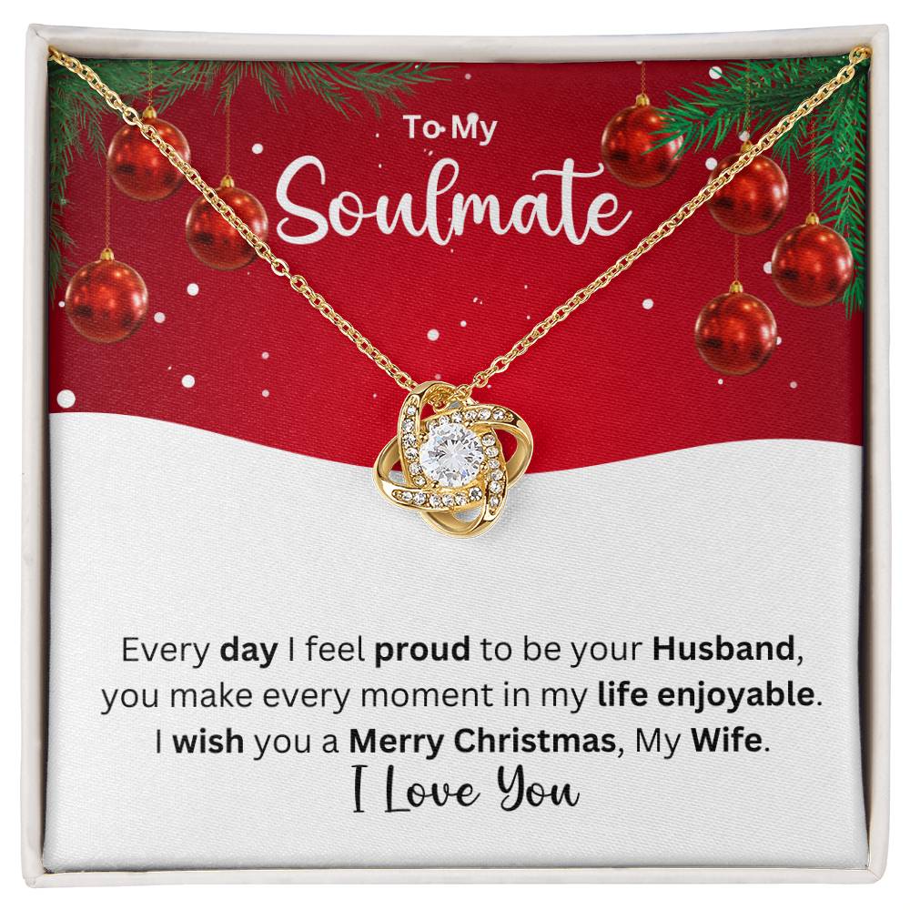To My Soulmate Snowy Holiday Gift - 50% Off Pre-Christmas Sale - -Love Knot Necklace