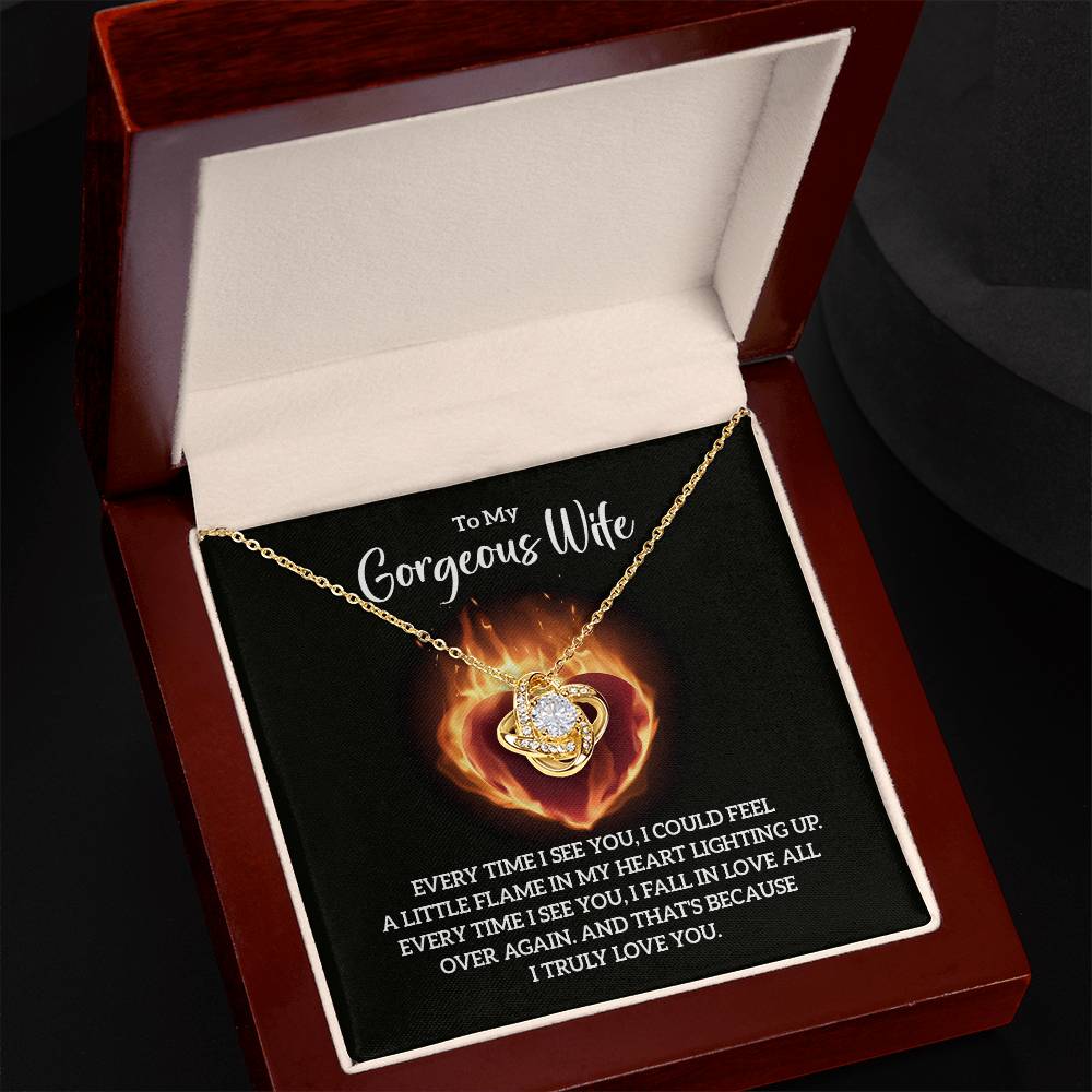 Burning Love--Love Knot Necklace