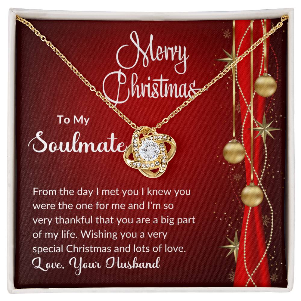 To My Soulmate Merry Christmas - 50% Off Pre-Christmas Sale - -Love Knot Necklace