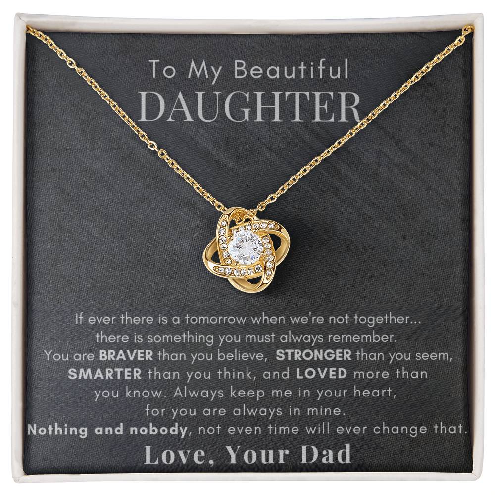 To My Beautiful Daughter - Love Knot Necklace - FREE SHIPPING!