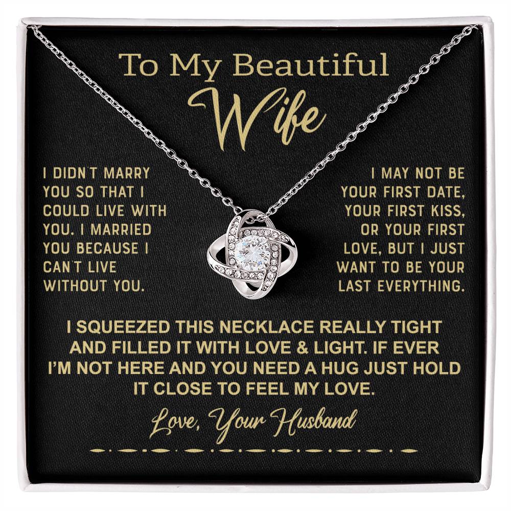 To My Beautiful Wife Gold - 50% Off Pre-Christmas Sale - -Love Knot Necklace