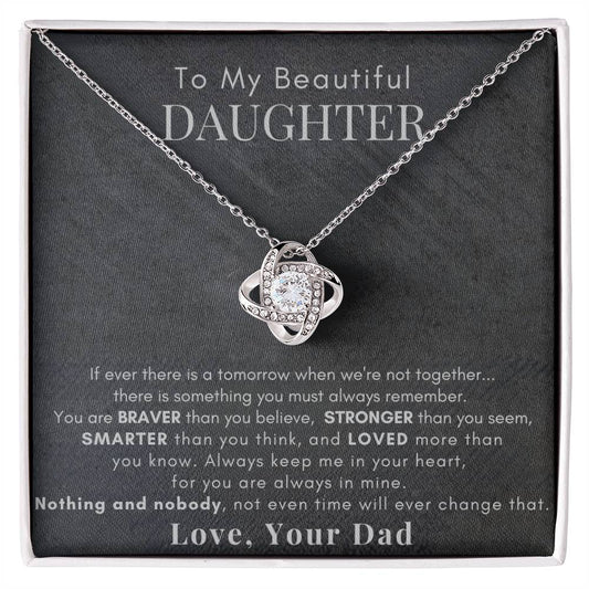 To My Beautiful Daughter - Love Knot Necklace - FREE SHIPPING!