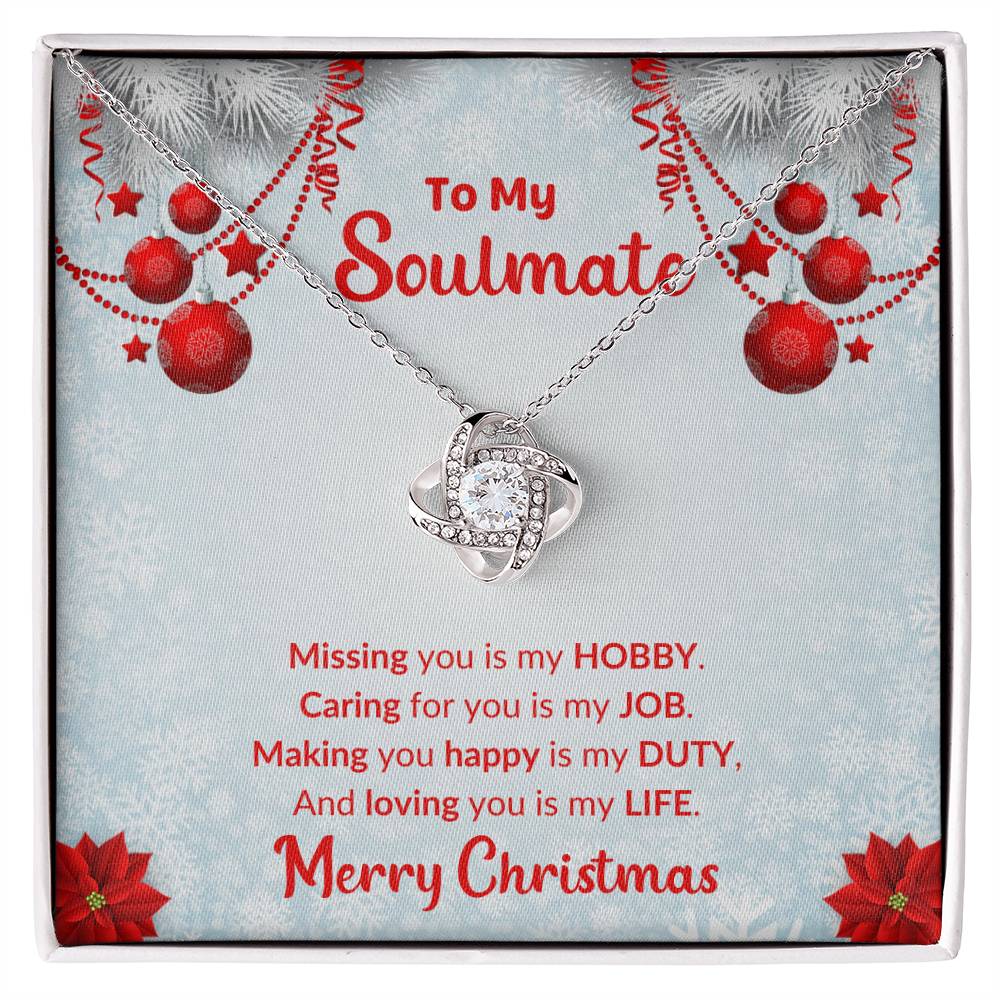 To My Soulmate Holiday Gift - 50% Off Pre-Christmas Sale - -Love Knot Necklace