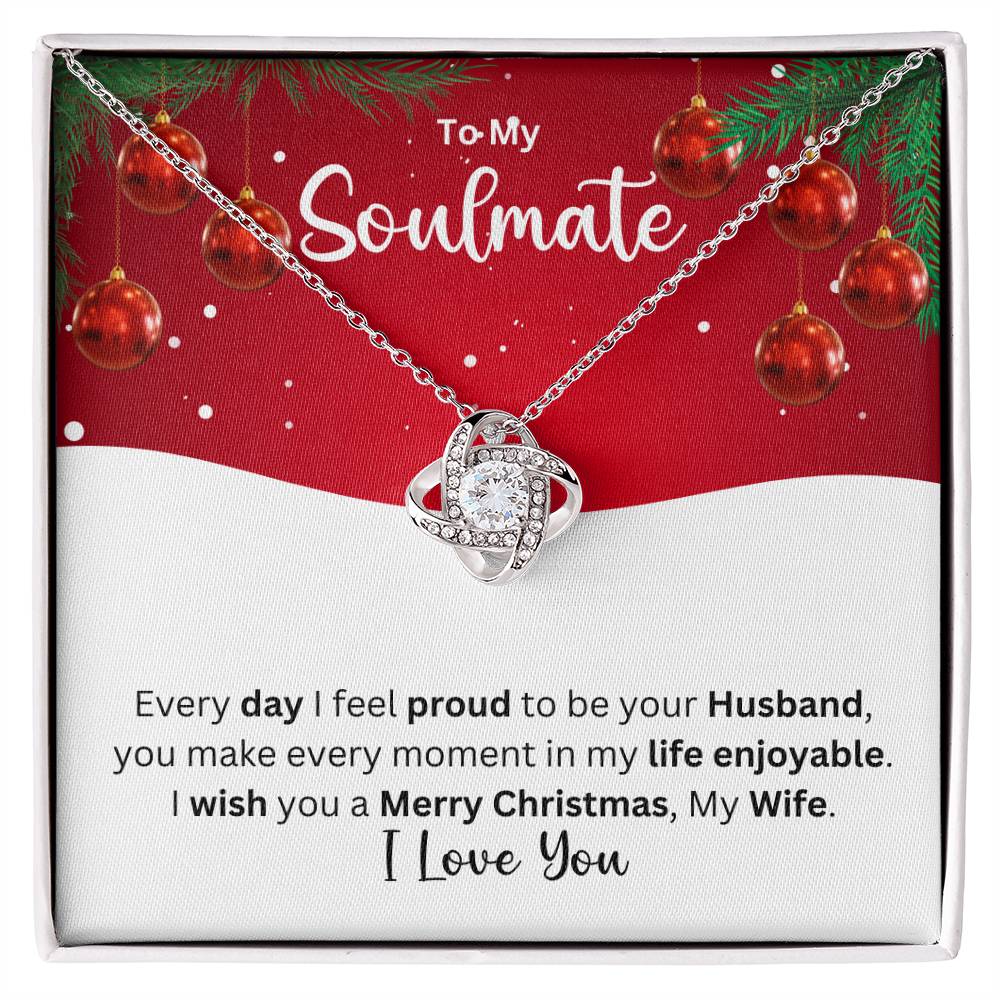 To My Soulmate Snowy Holiday Gift - 50% Off Pre-Christmas Sale - -Love Knot Necklace