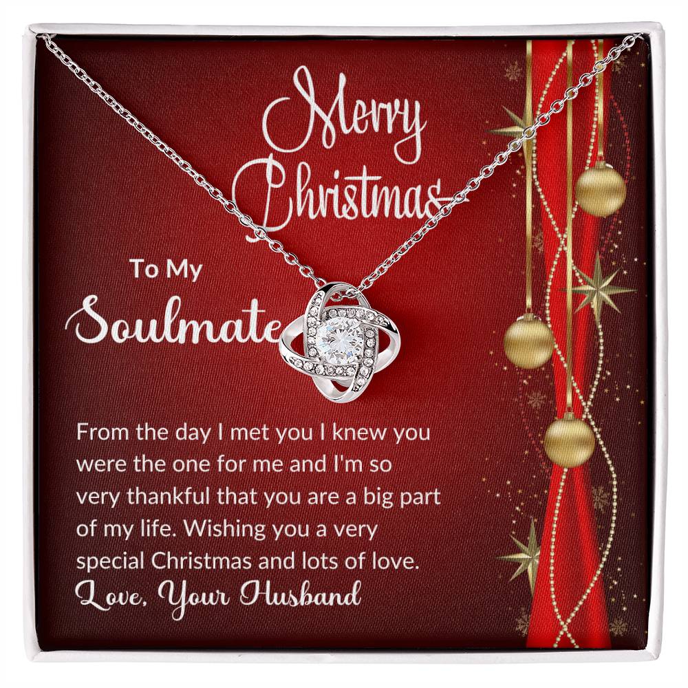 To My Soulmate Merry Christmas - 50% Off Pre-Christmas Sale - -Love Knot Necklace