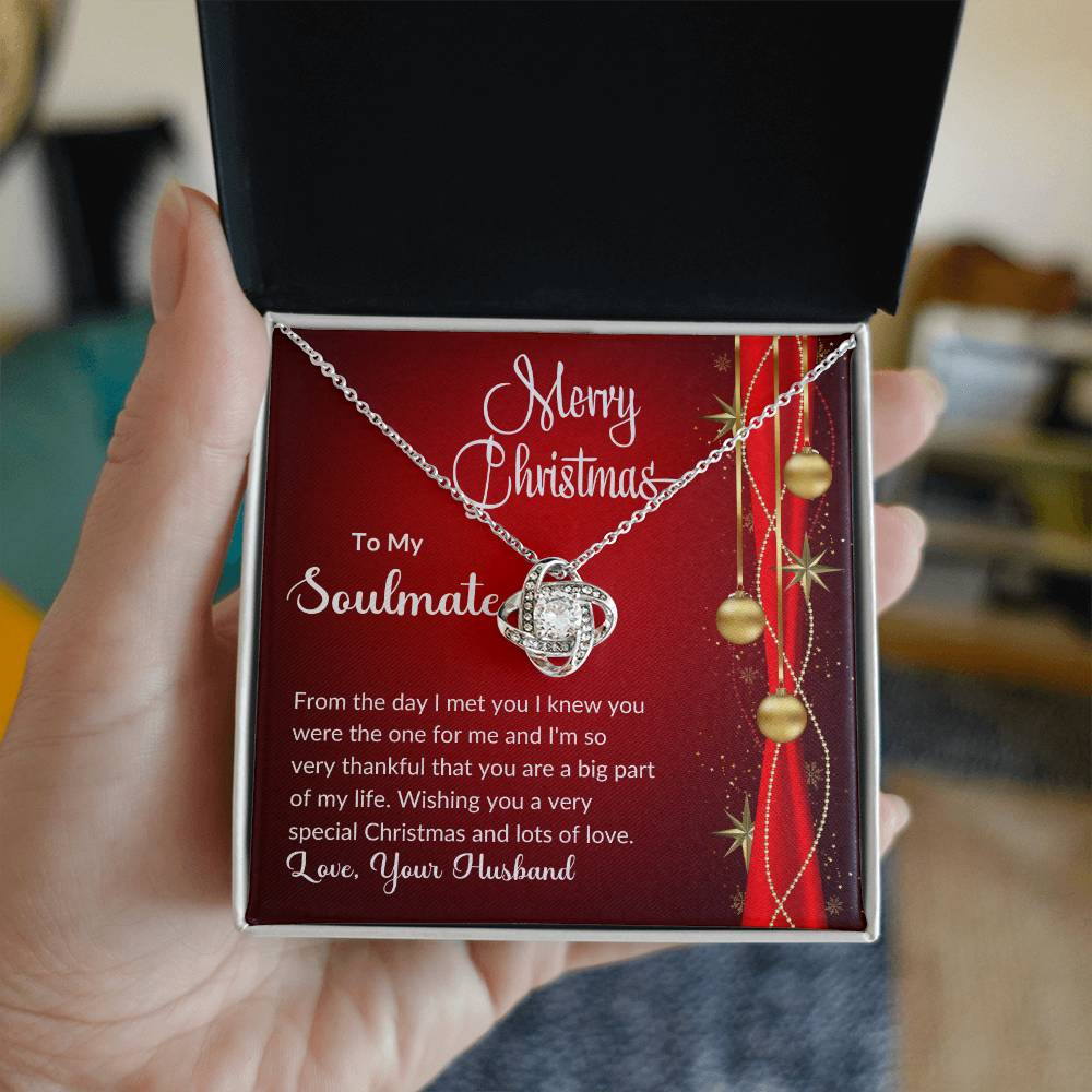 To My Soulmate Merry Christmas - 50% Off Pre-Christmas Sale - -Love Knot Necklace