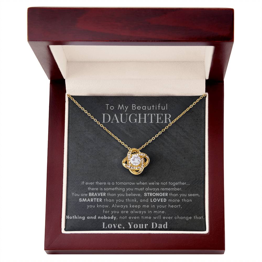 To My Beautiful Daughter - Love Knot Necklace - FREE SHIPPING!