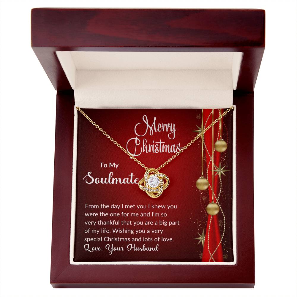 To My Soulmate Merry Christmas - 50% Off Pre-Christmas Sale - -Love Knot Necklace