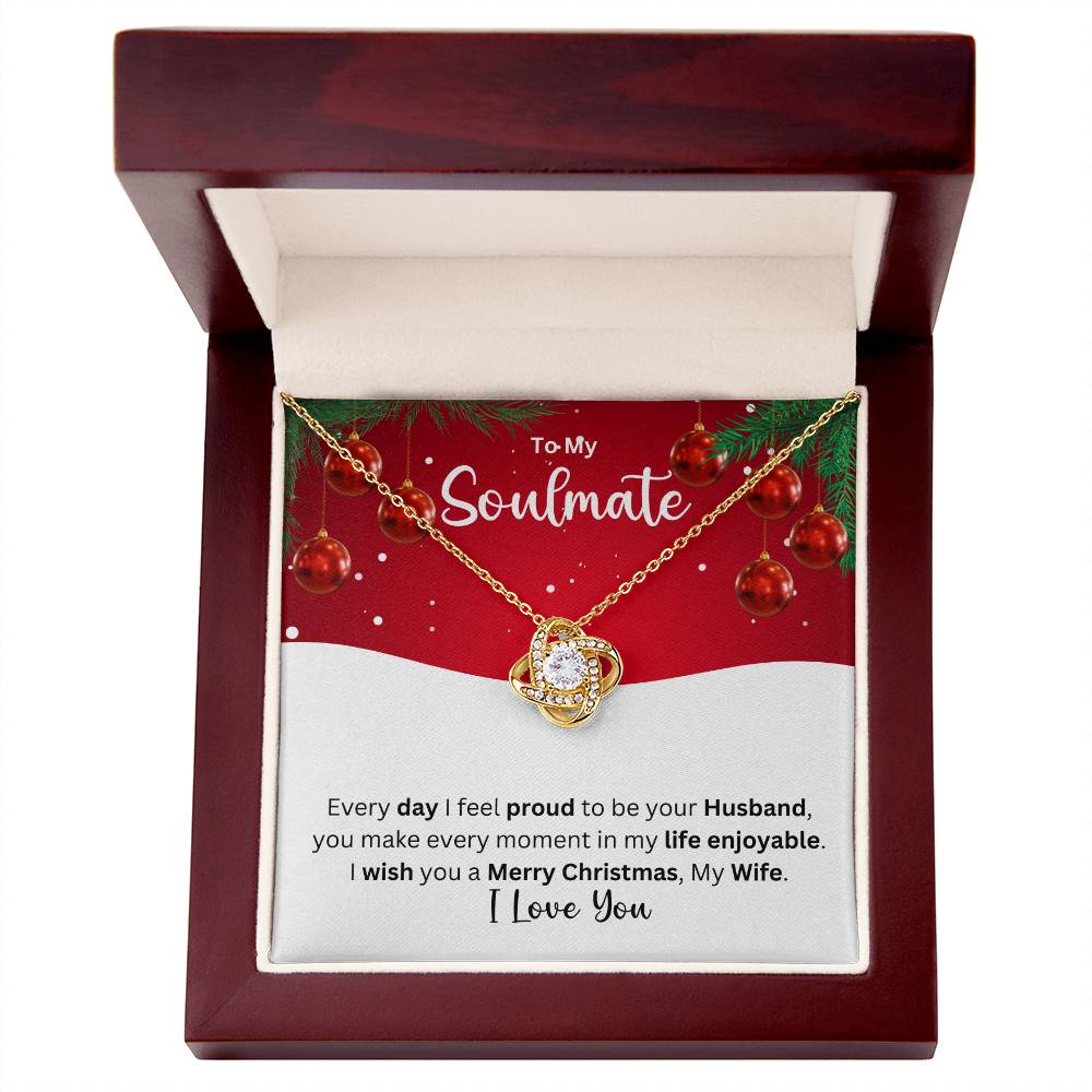 To My Soulmate Snowy Holiday Gift - 50% Off Pre-Christmas Sale - -Love Knot Necklace