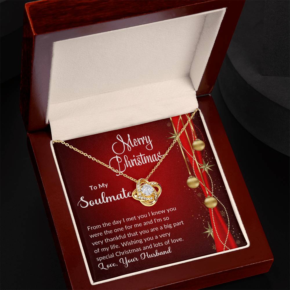 To My Soulmate Merry Christmas - 50% Off Pre-Christmas Sale - -Love Knot Necklace