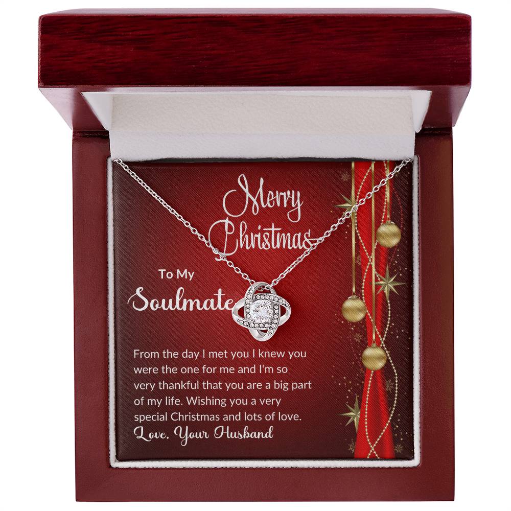 To My Soulmate Merry Christmas - 50% Off Pre-Christmas Sale - -Love Knot Necklace