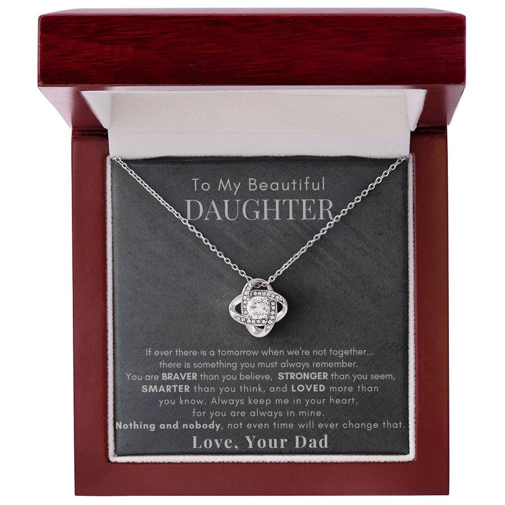 To My Beautiful Daughter - Love Knot Necklace - FREE SHIPPING!