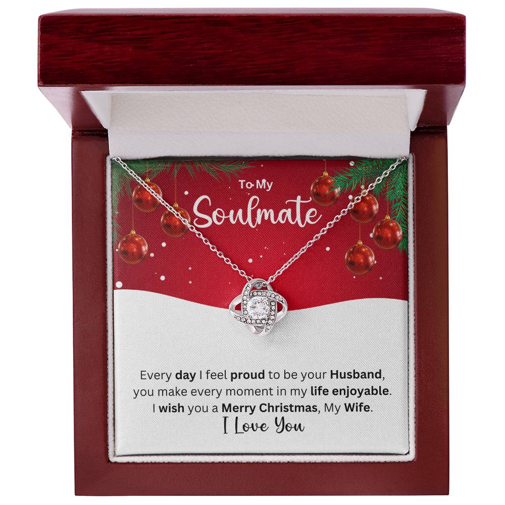 To My Soulmate Snowy Holiday Gift - 50% Off Pre-Christmas Sale - -Love Knot Necklace